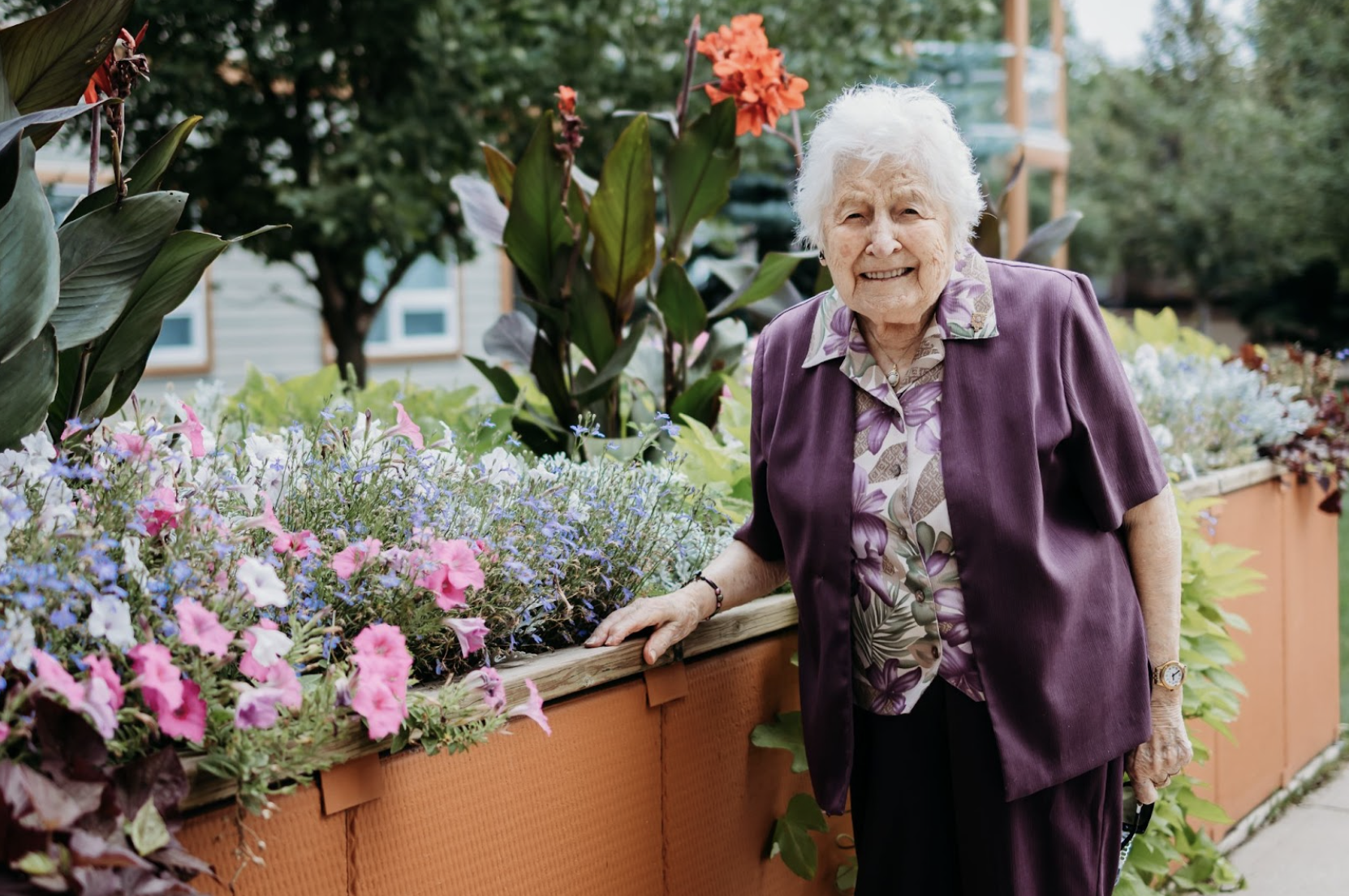 senior woman gardening
